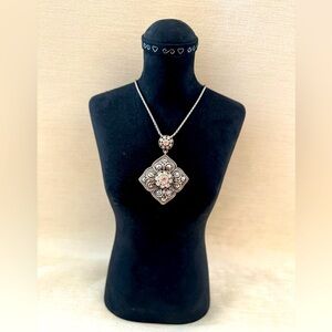Brighton ‘Lucerne’ silver plated, and Swarovski crystal pendant necklace